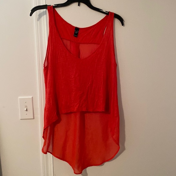 Windsor store top high low sheer back red-pink - Picture 1 of 4